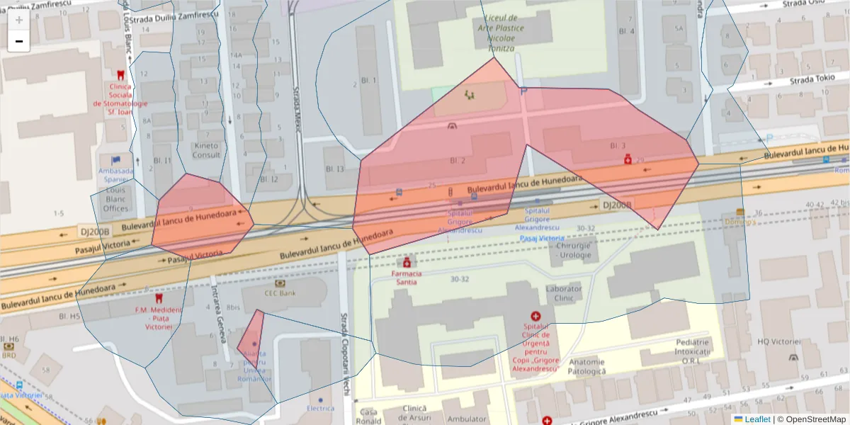 Hartă a codului poștal  și a codurilor poștale învecinate