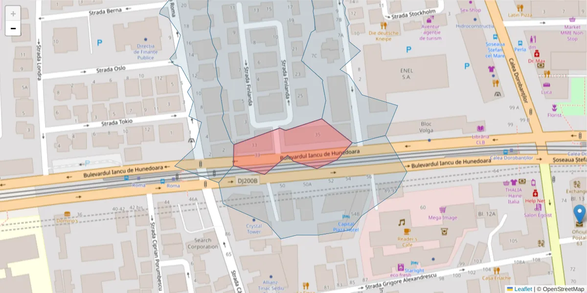 Hartă a codului poștal  și a codurilor poștale învecinate