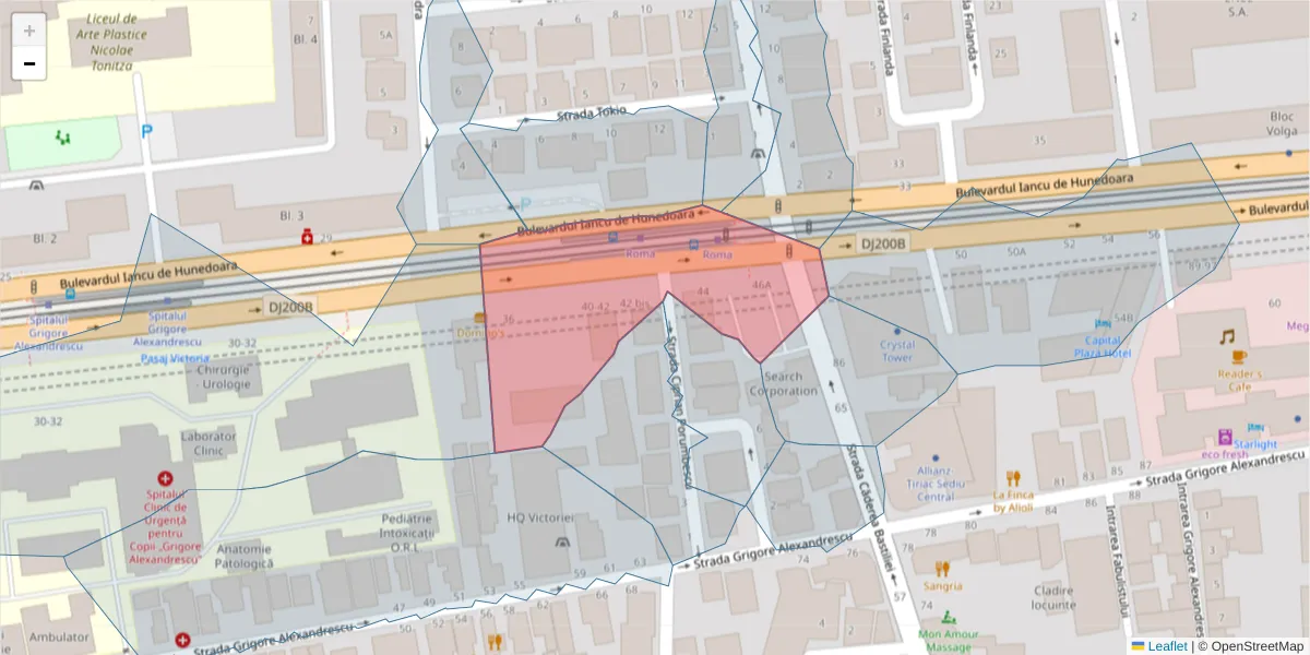 Hartă a codului poștal  și a codurilor poștale învecinate