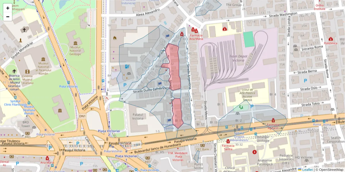 Hartă a codului poștal  și a codurilor poștale învecinate