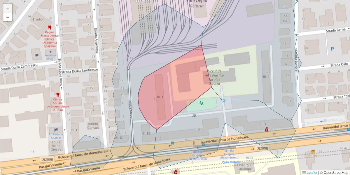 Hartă a codului poștal  și a codurilor poștale învecinate
