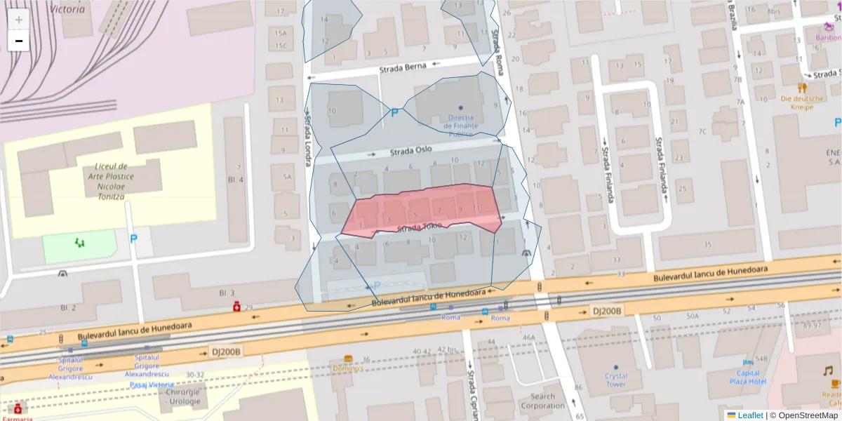 Hartă a codului poștal  și a codurilor poștale învecinate