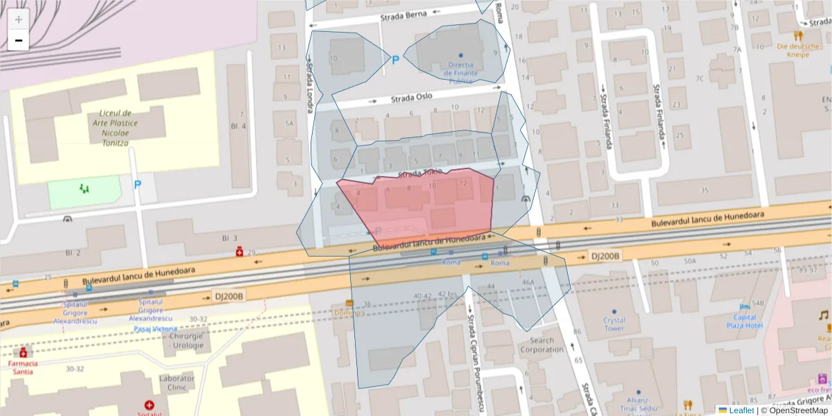 Hartă a codului poștal  și a codurilor poștale învecinate
