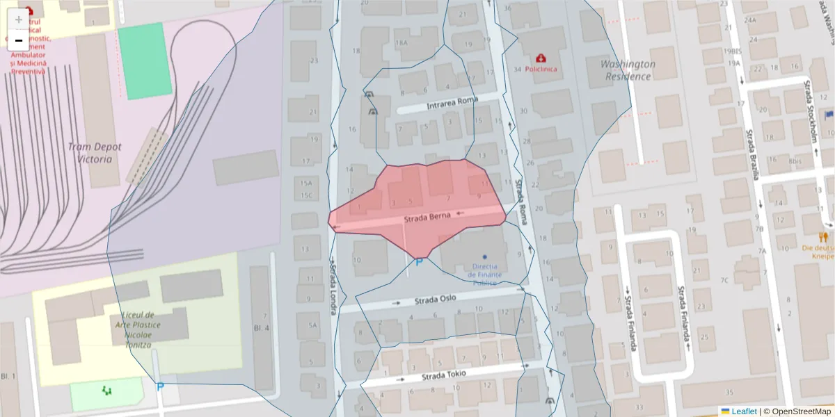 Hartă a codului poștal  și a codurilor poștale învecinate