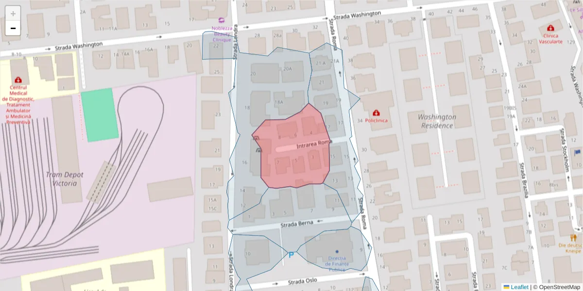 Hartă a codului poștal  și a codurilor poștale învecinate