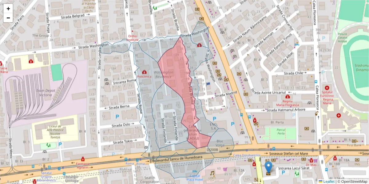 Hartă a codului poștal  și a codurilor poștale învecinate