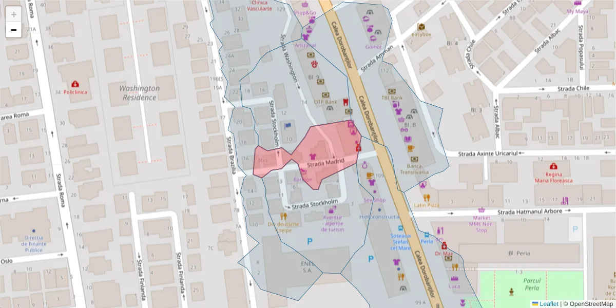 Hartă a codului poștal  și a codurilor poștale învecinate