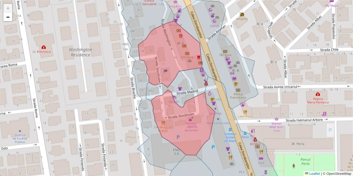 Hartă a codului poștal  și a codurilor poștale învecinate
