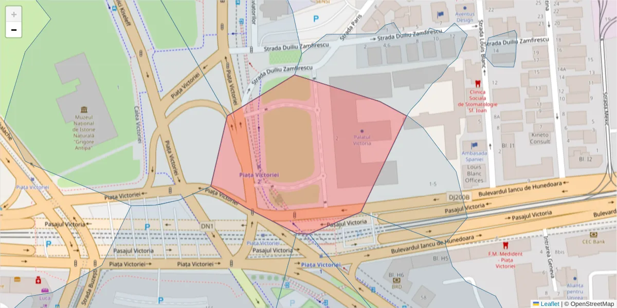 Hartă a codului poștal  și a codurilor poștale învecinate