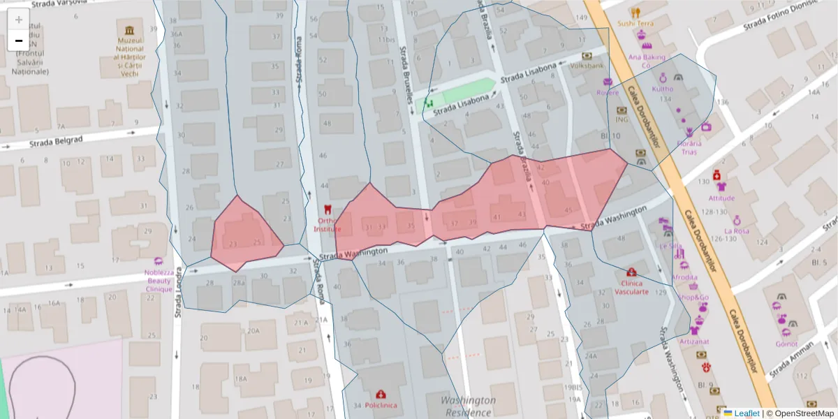 Hartă a codului poștal  și a codurilor poștale învecinate