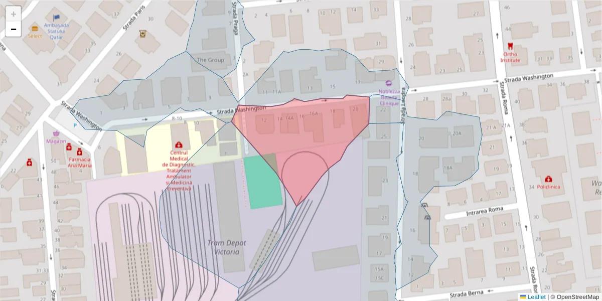 Hartă a codului poștal  și a codurilor poștale învecinate