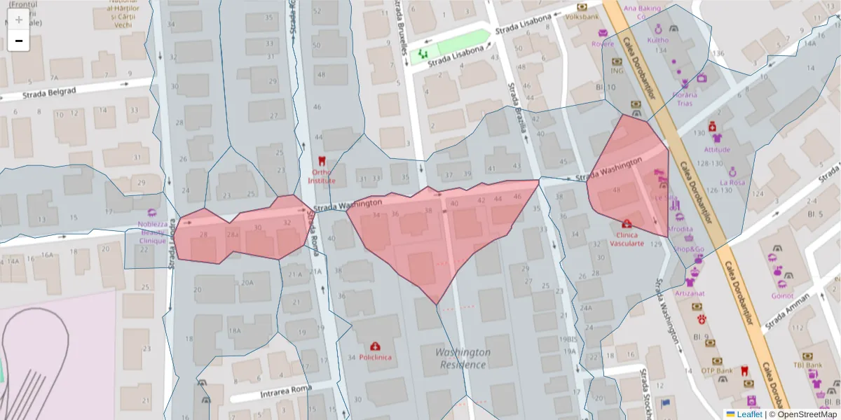 Hartă a codului poștal  și a codurilor poștale învecinate