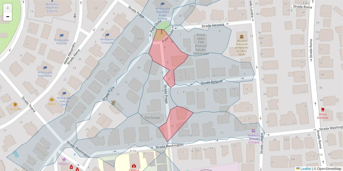 Hartă a codului poștal  și a codurilor poștale învecinate