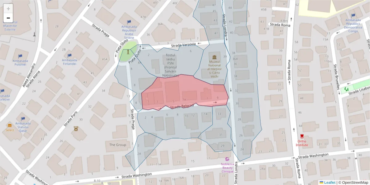 Hartă a codului poștal  și a codurilor poștale învecinate