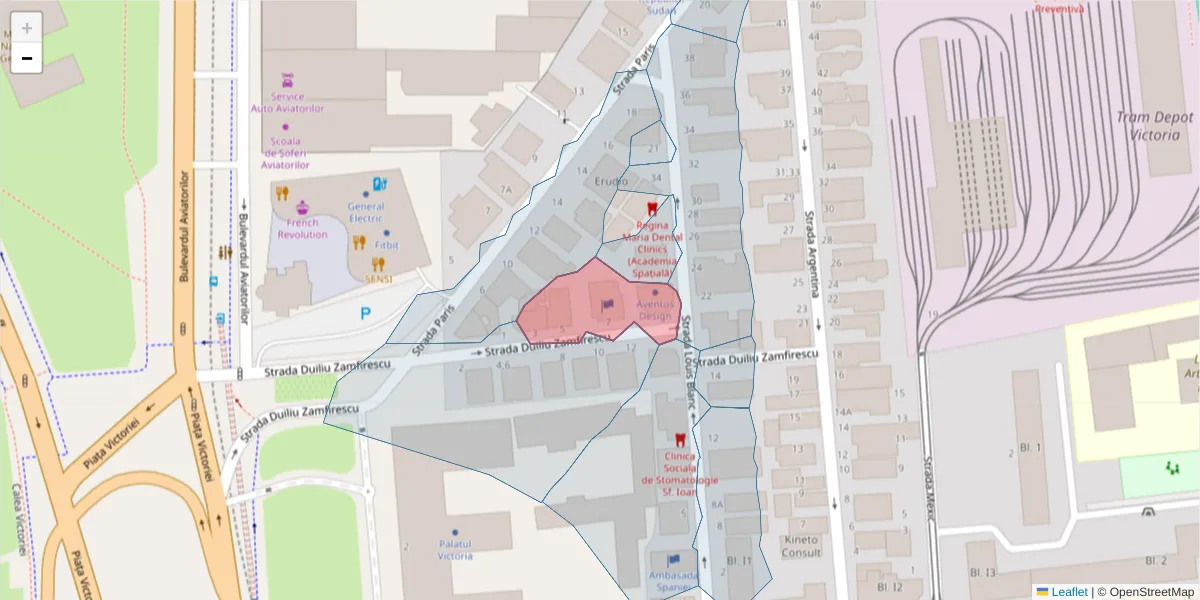 Hartă a codului poștal  și a codurilor poștale învecinate