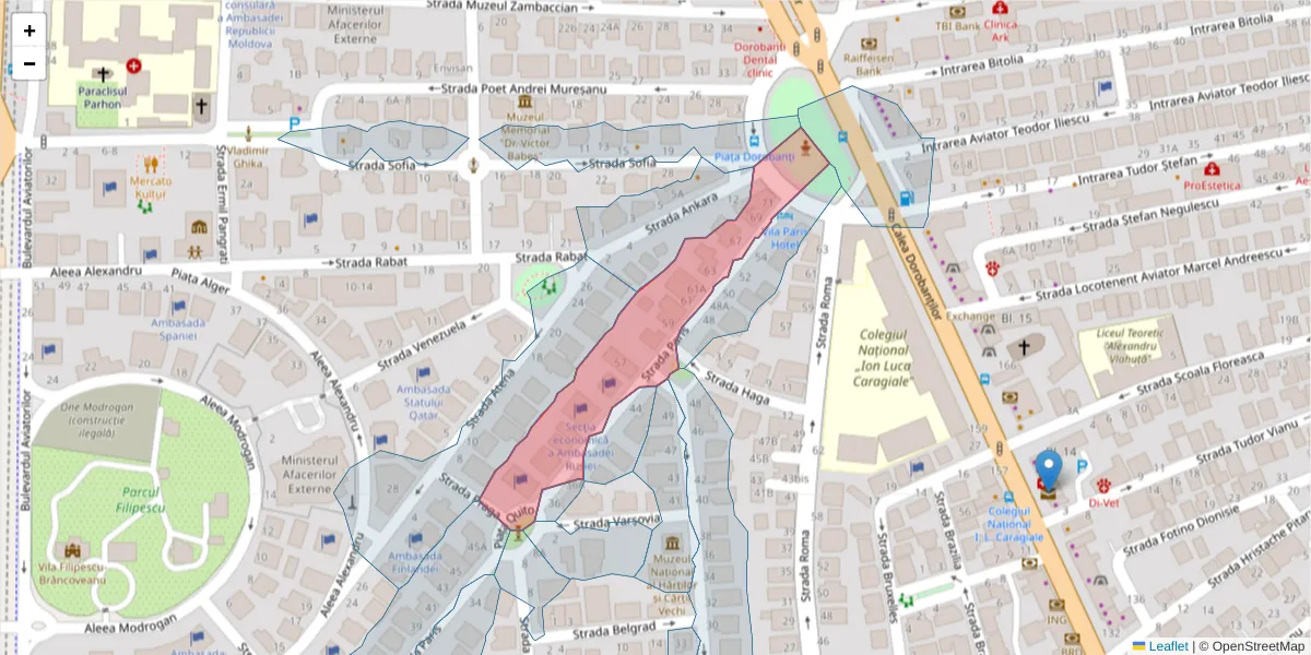 Hartă a codului poștal  și a codurilor poștale învecinate