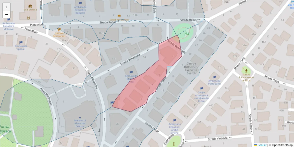 Hartă a codului poștal  și a codurilor poștale învecinate