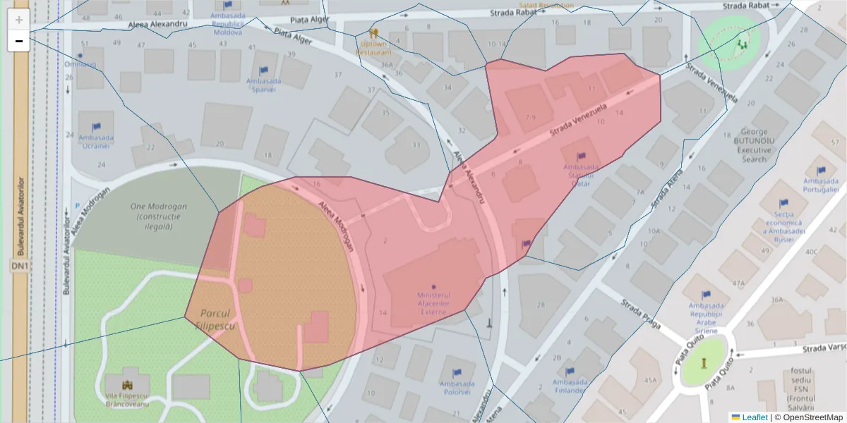 Hartă a codului poștal  și a codurilor poștale învecinate