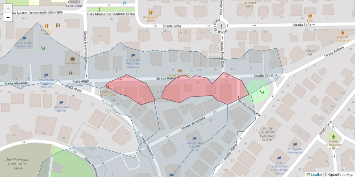 Hartă a codului poștal  și a codurilor poștale învecinate