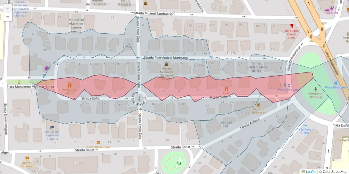 Hartă a codului poștal  și a codurilor poștale învecinate