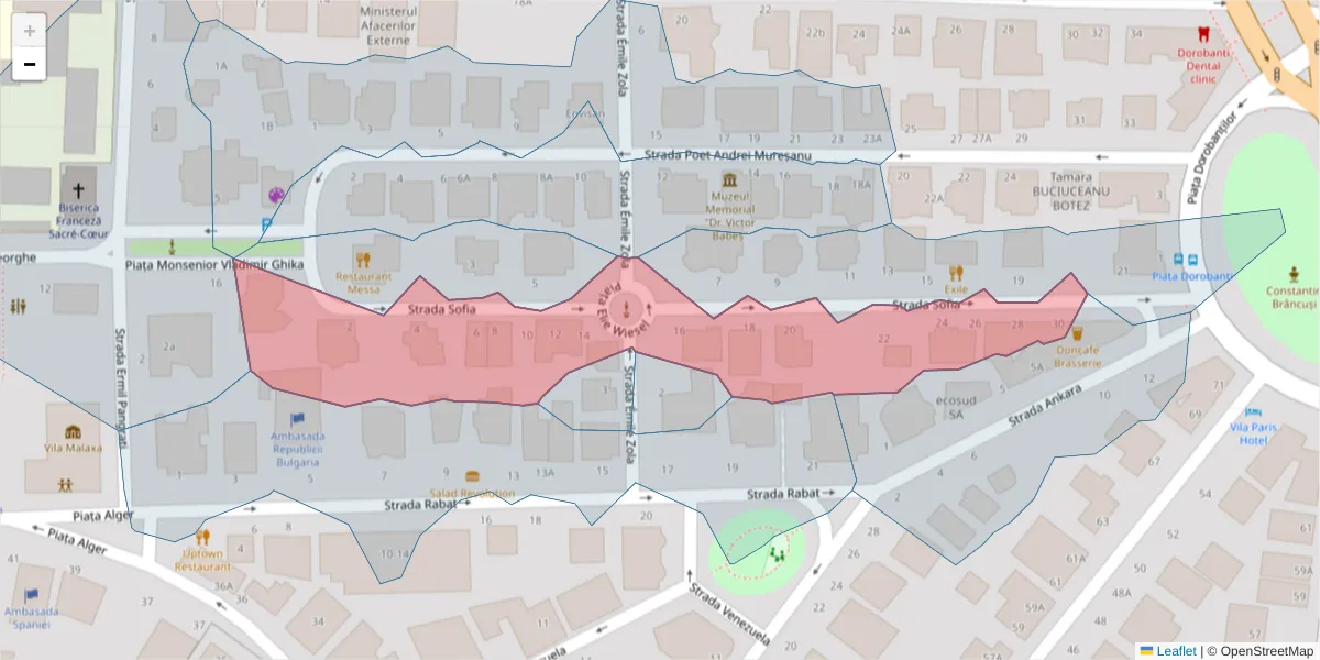 Hartă a codului poștal  și a codurilor poștale învecinate