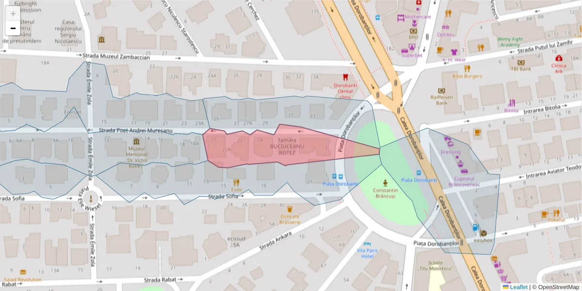 Hartă a codului poștal  și a codurilor poștale învecinate