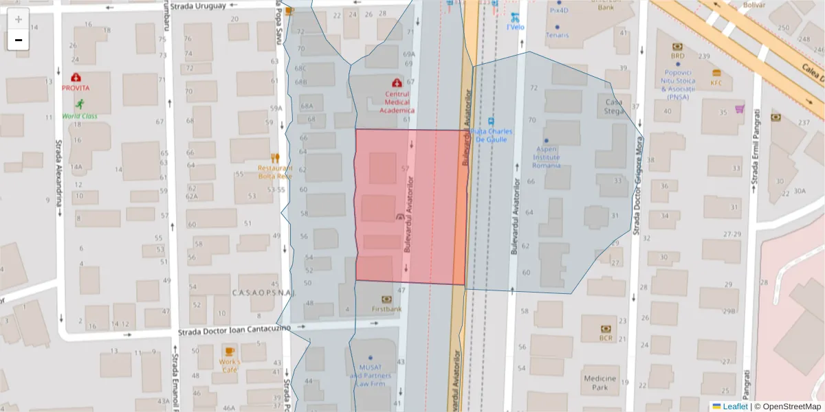 Hartă a codului poștal  și a codurilor poștale învecinate