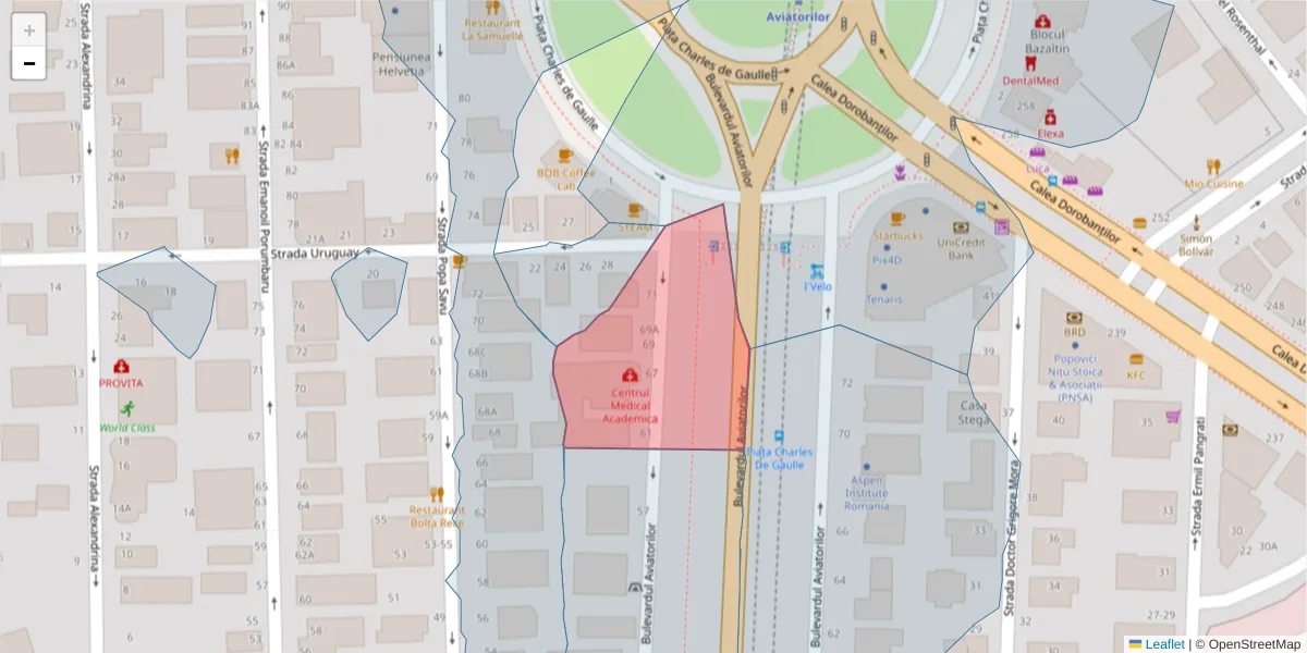 Hartă a codului poștal  și a codurilor poștale învecinate