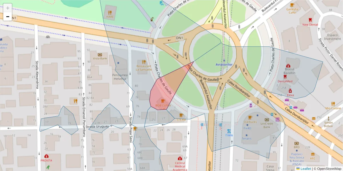 Hartă a codului poștal  și a codurilor poștale învecinate