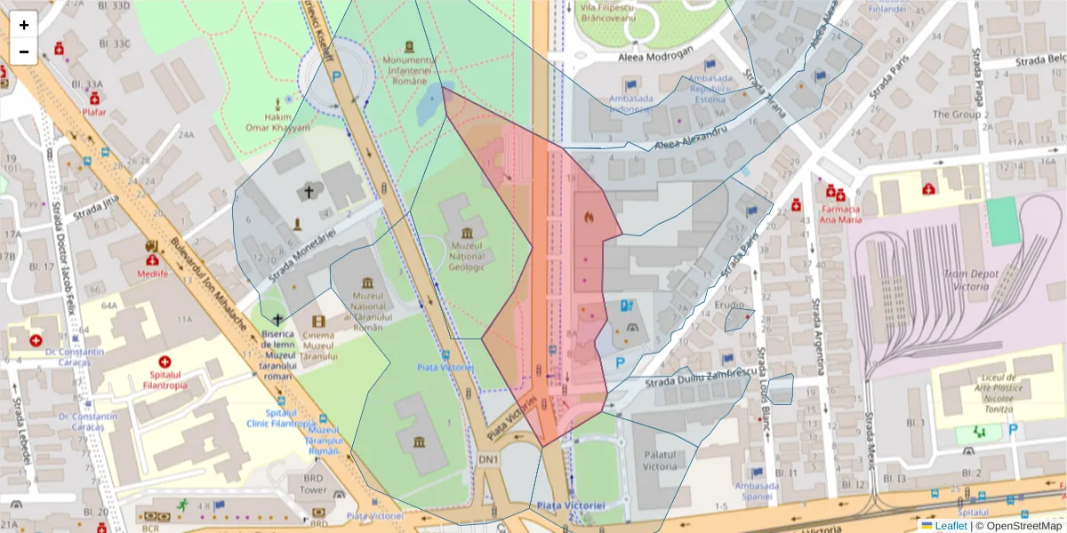 Hartă a codului poștal  și a codurilor poștale învecinate