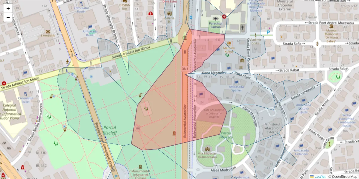 Hartă a codului poștal  și a codurilor poștale învecinate