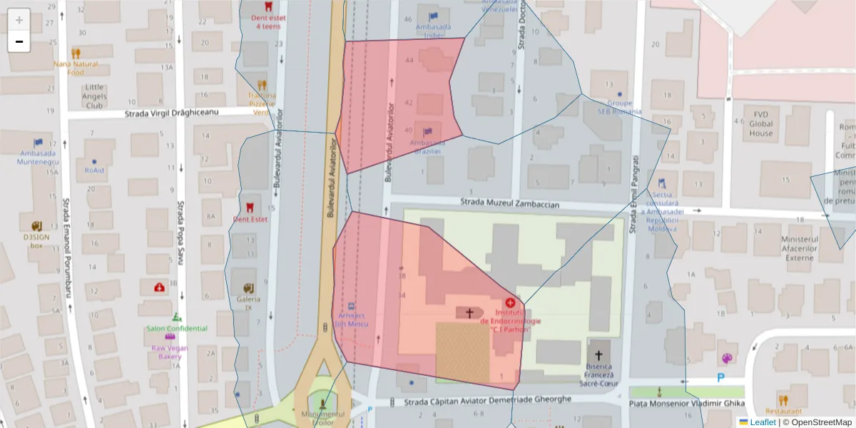 Hartă a codului poștal  și a codurilor poștale învecinate