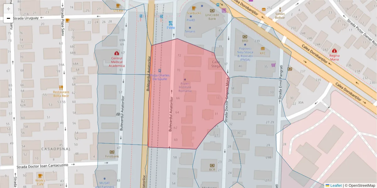 Hartă a codului poștal  și a codurilor poștale învecinate