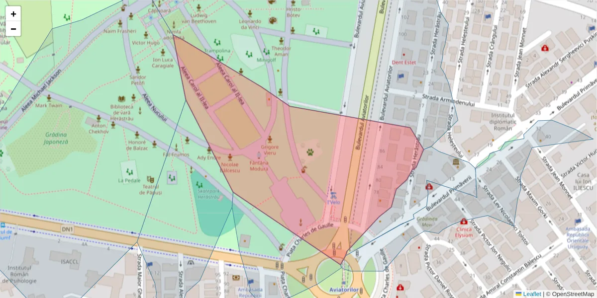 Hartă a codului poștal  și a codurilor poștale învecinate
