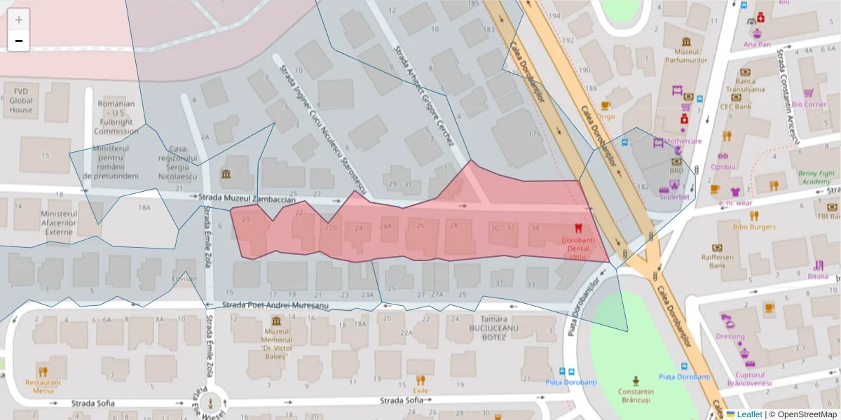 Hartă a codului poștal  și a codurilor poștale învecinate