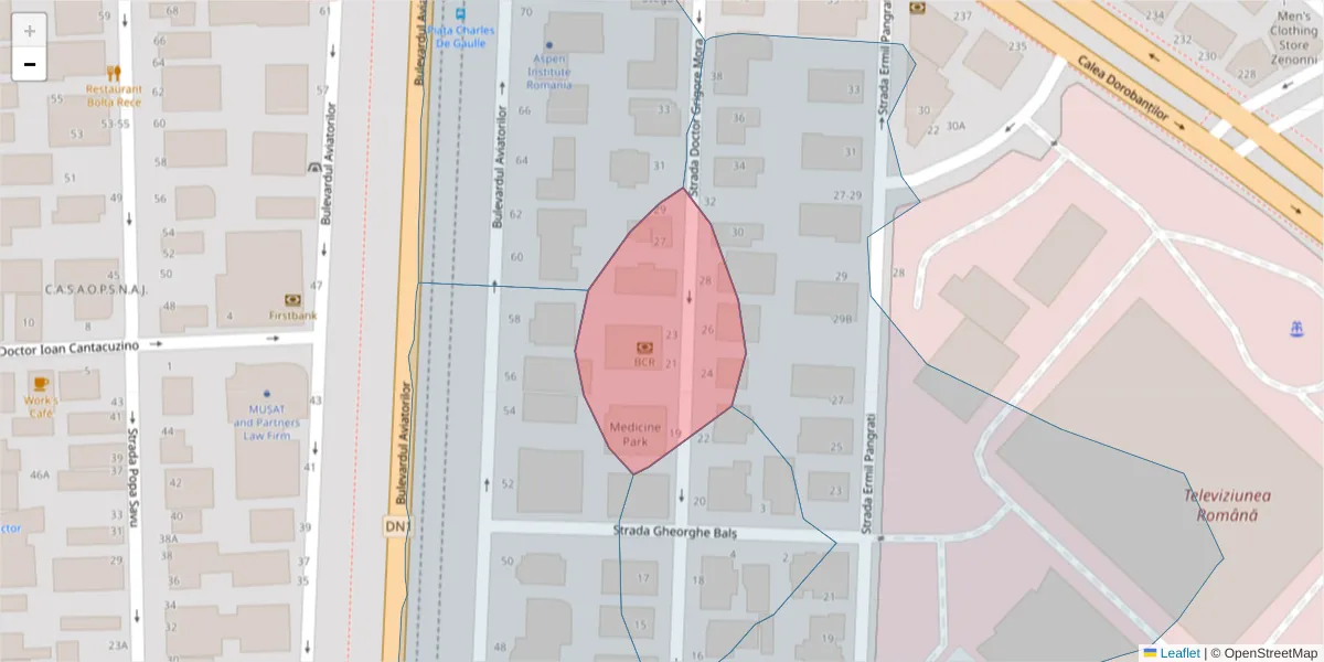Hartă a codului poștal  și a codurilor poștale învecinate