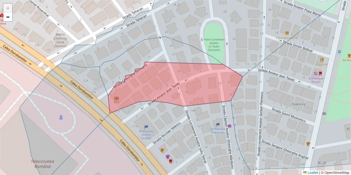 Hartă a codului poștal  și a codurilor poștale învecinate