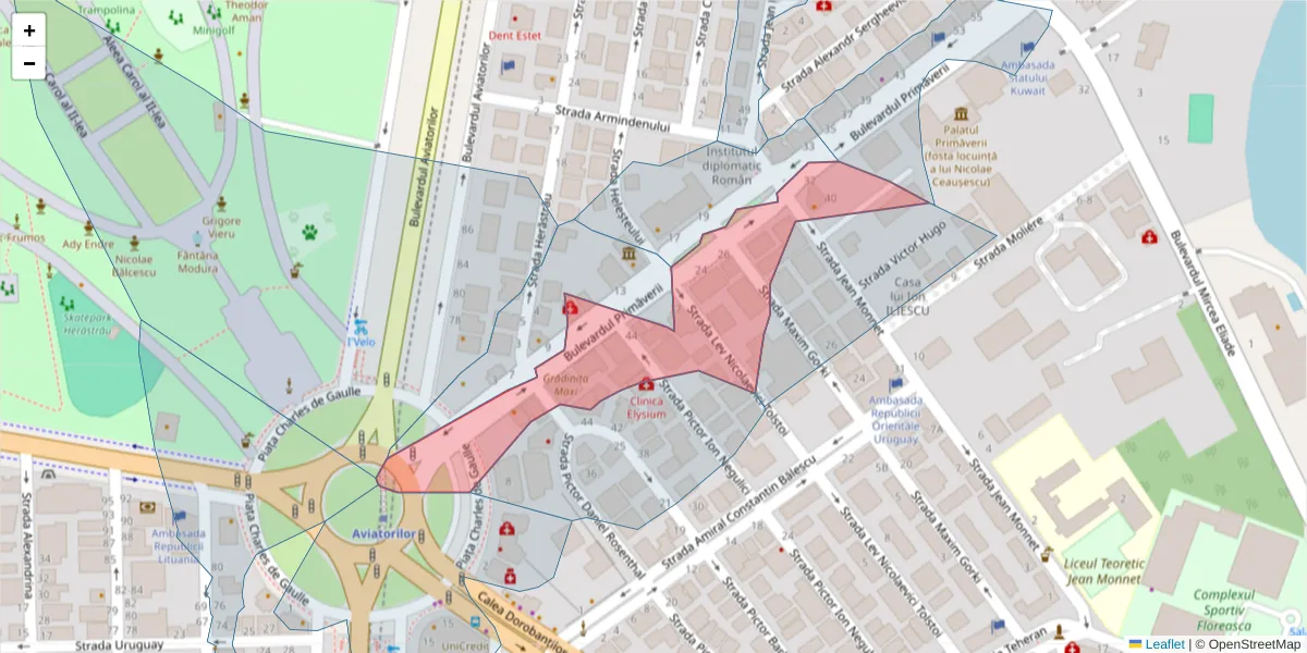 Hartă a codului poștal  și a codurilor poștale învecinate