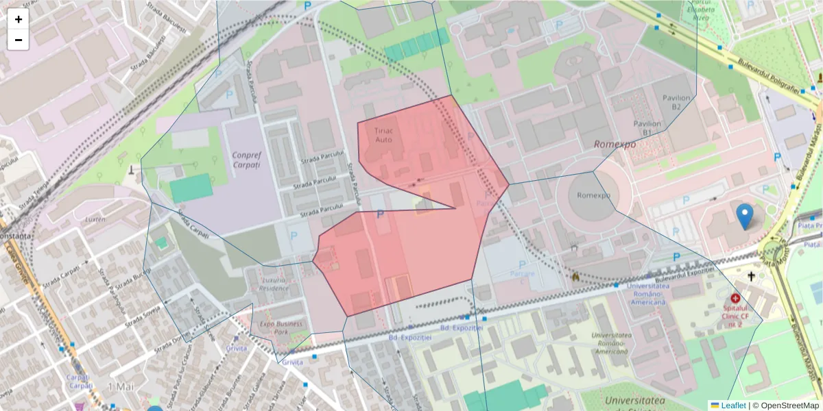 Hartă a codului poștal  și a codurilor poștale învecinate