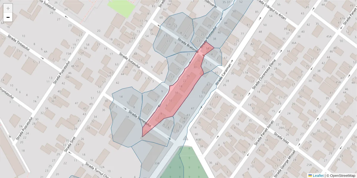 Hartă a codului poștal  și a codurilor poștale învecinate