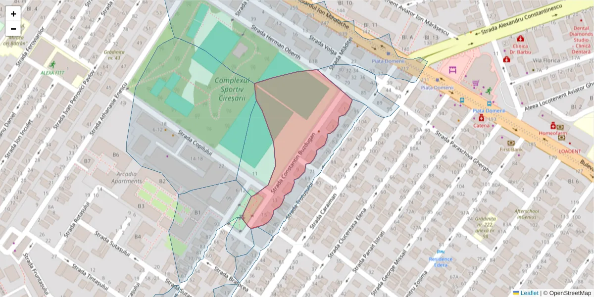 Hartă a codului poștal  și a codurilor poștale învecinate