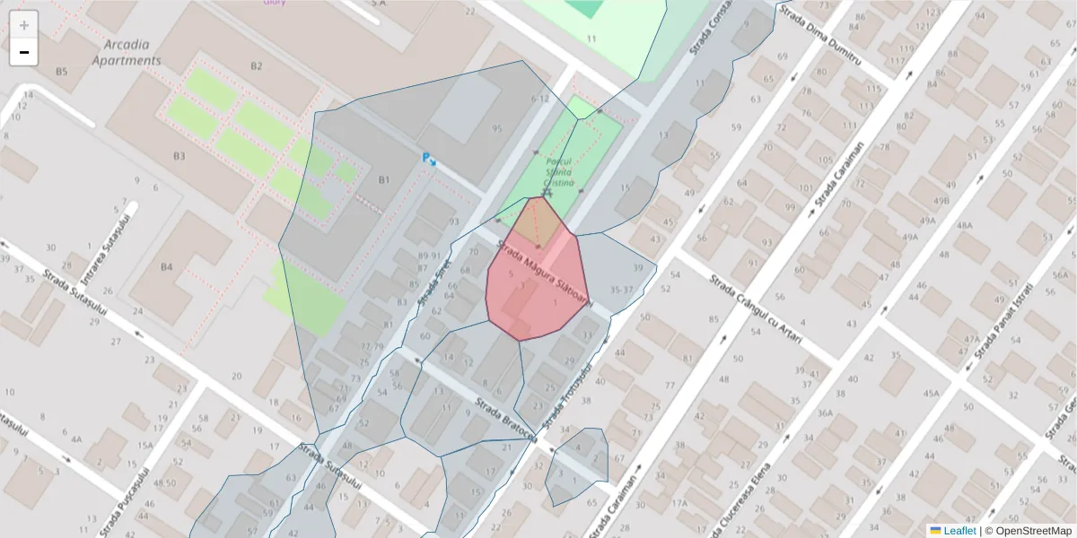 Hartă a codului poștal  și a codurilor poștale învecinate