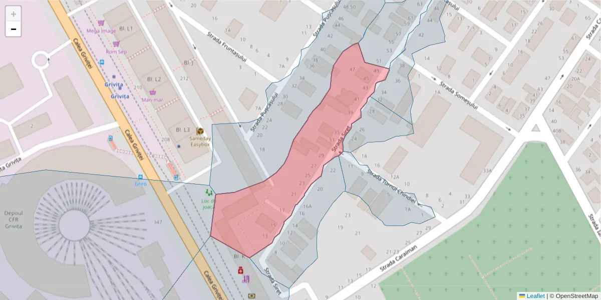 Hartă a codului poștal  și a codurilor poștale învecinate