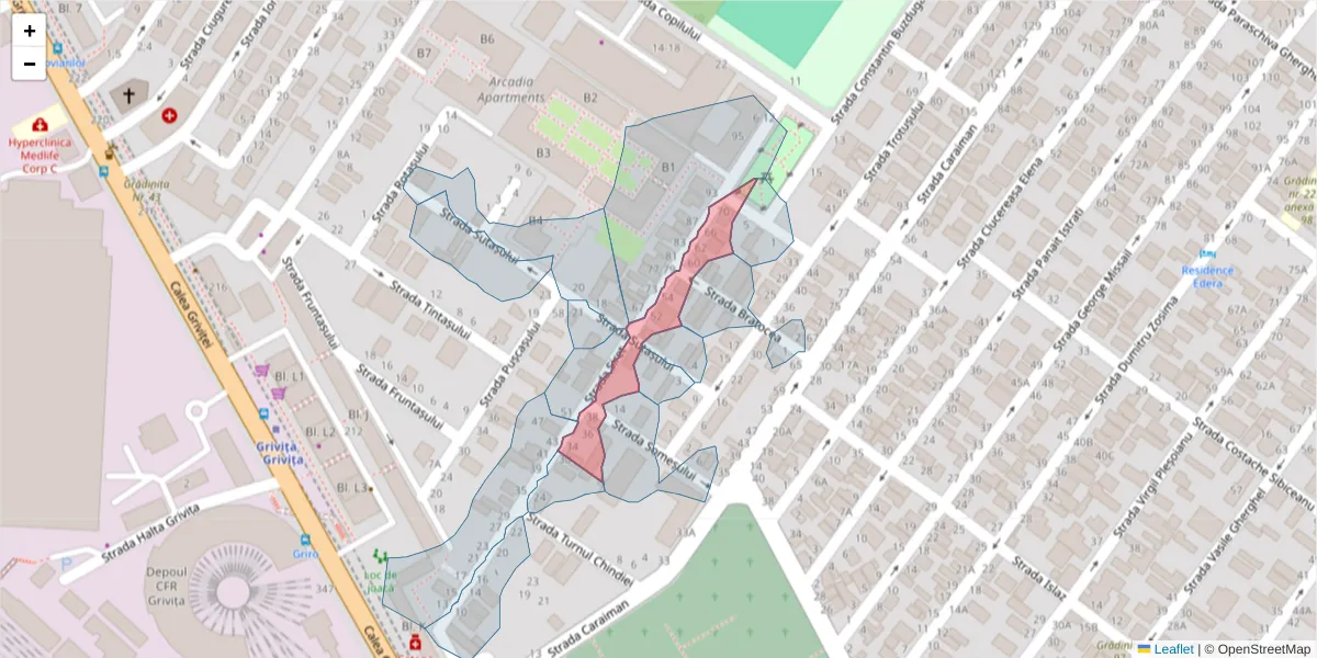 Hartă a codului poștal  și a codurilor poștale învecinate
