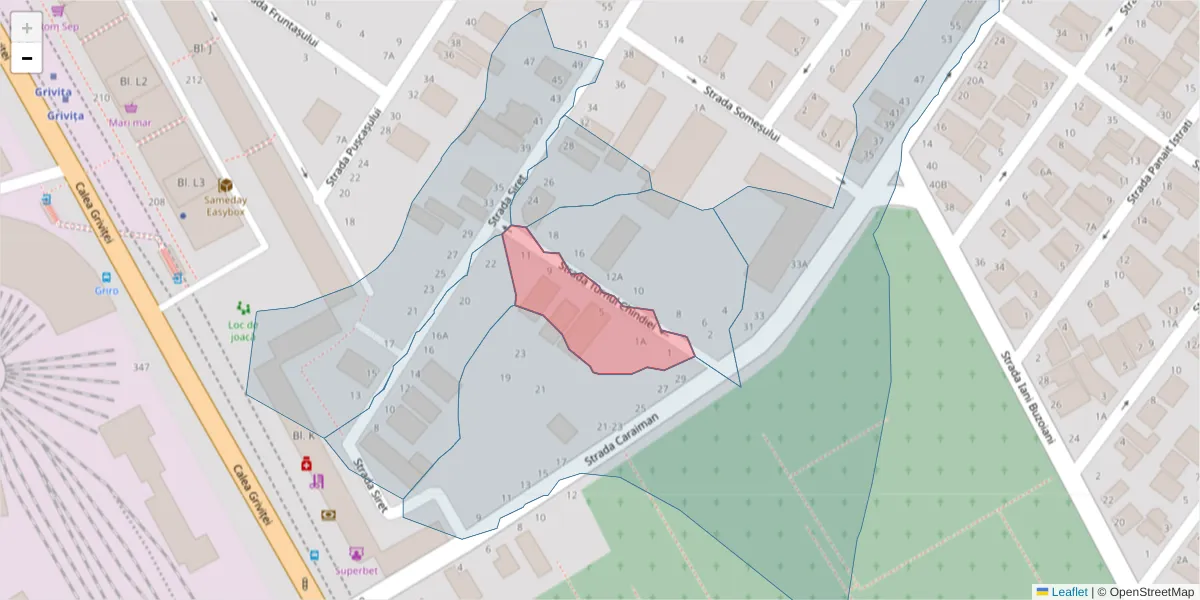 Hartă a codului poștal  și a codurilor poștale învecinate