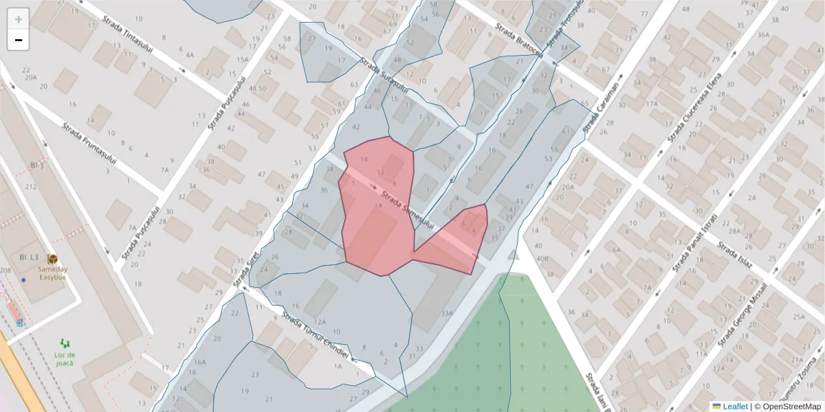 Hartă a codului poștal  și a codurilor poștale învecinate