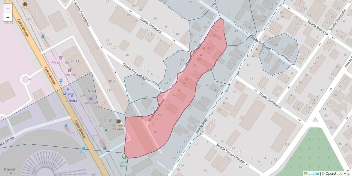 Hartă a codului poștal  și a codurilor poștale învecinate