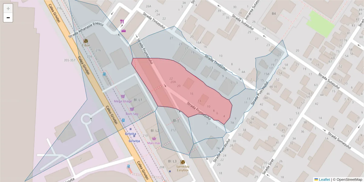 Hartă a codului poștal  și a codurilor poștale învecinate