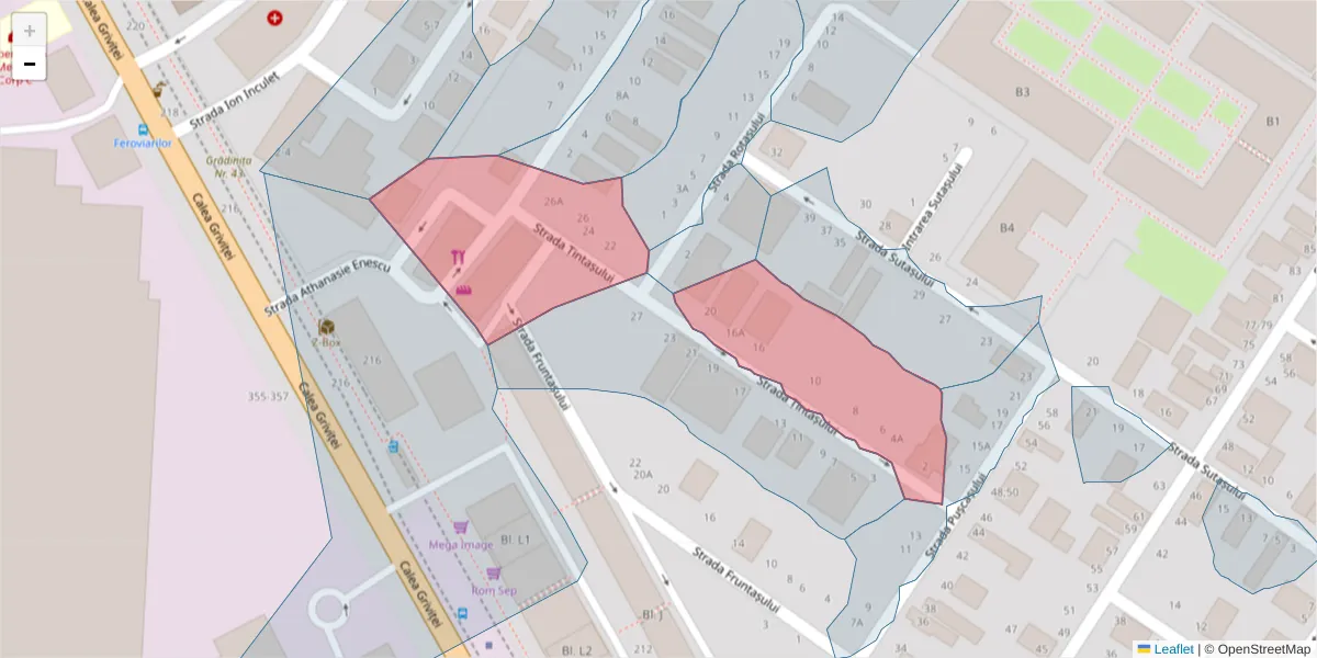 Hartă a codului poștal  și a codurilor poștale învecinate