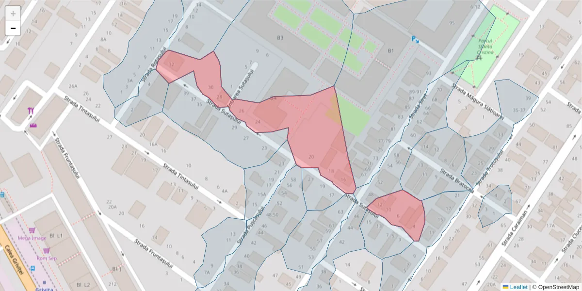 Hartă a codului poștal  și a codurilor poștale învecinate